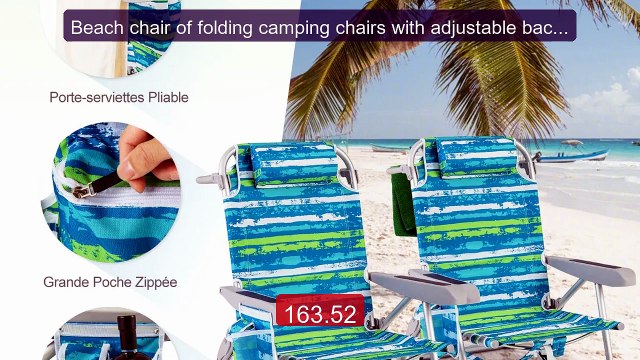 Beach chair of folding camping chairs with adjustable backrest blu... Best Deal 2026 | Shop Now!