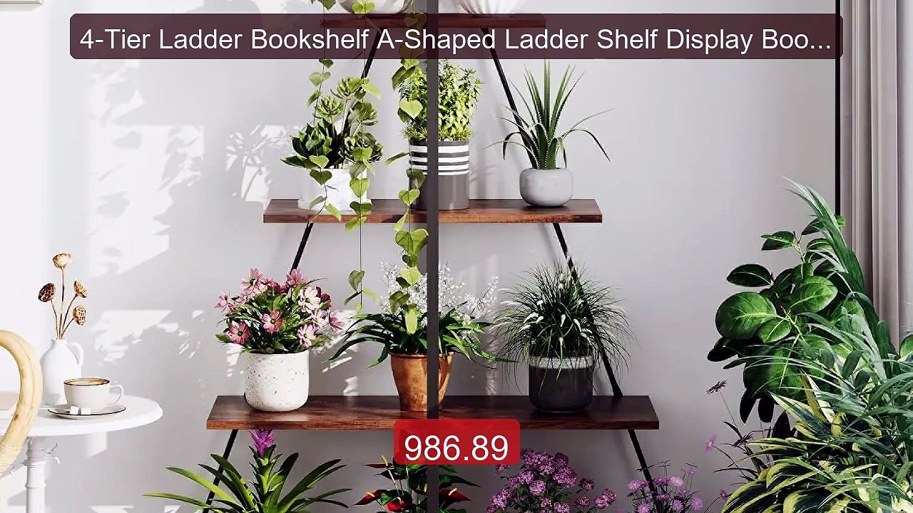 4-Tier Ladder Bookshelf A-Shaped Ladder Shelf Display Bookcase... -- Hot Deal 2026 | Limited Offer!