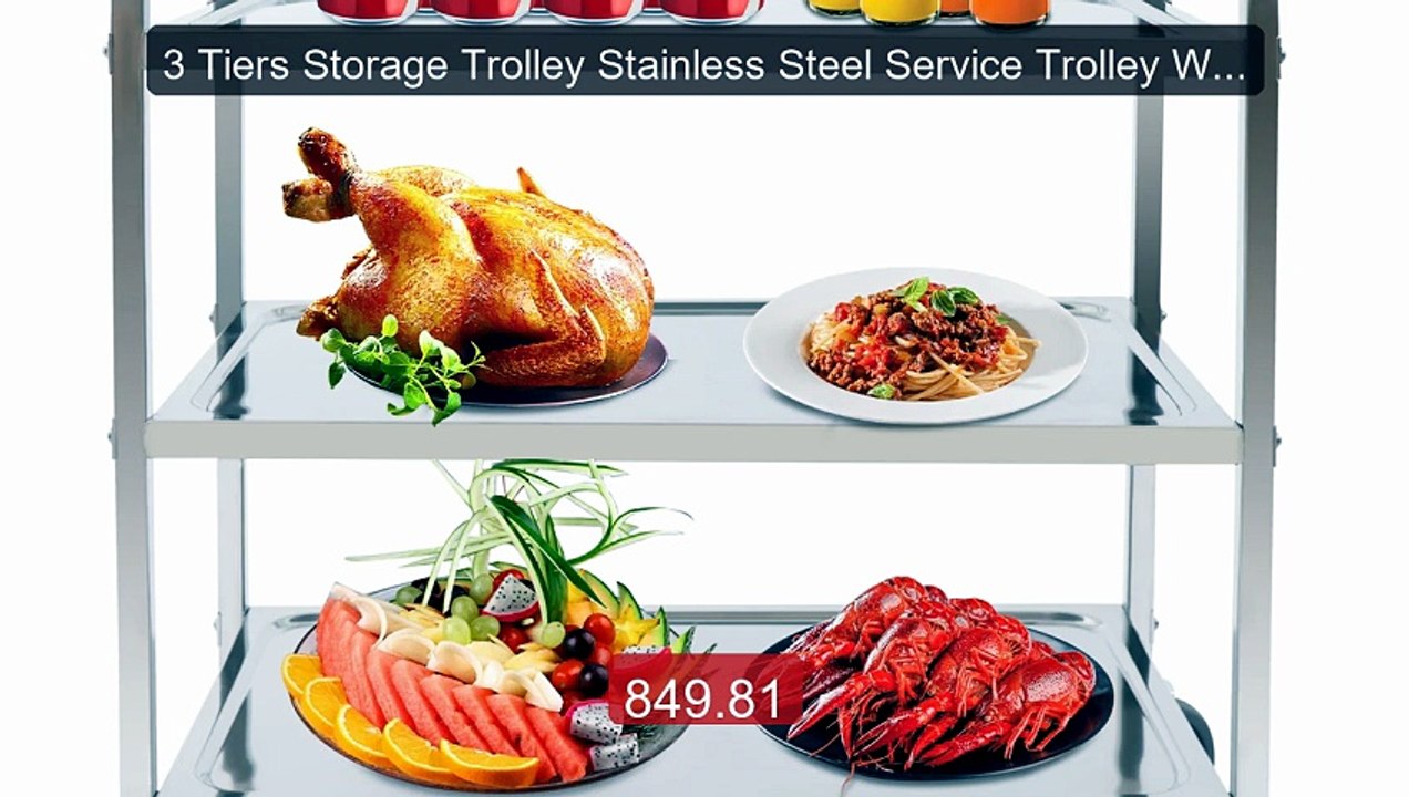 3 Tiers Storage Trolley Stainless Steel Service Trolley Wit... -- Top Pick 2026 | Unbeatable Price!