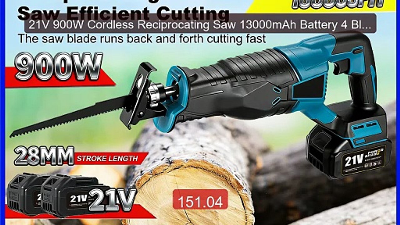 21V 900W Cordless Reciprocating Saw 13000mAh Battery 4 Blades for M... -- Top Rated 2026 | Buy Now!