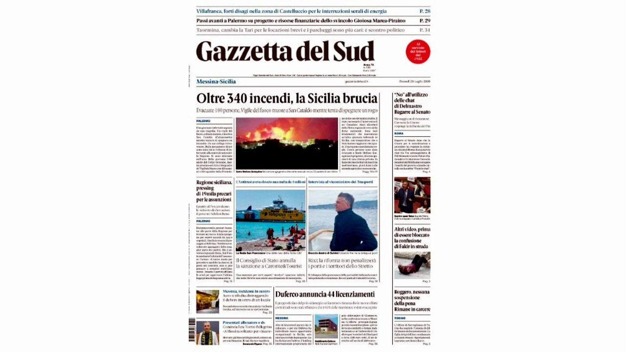 Rassegna stampa 23-07-2026 edizione Messina