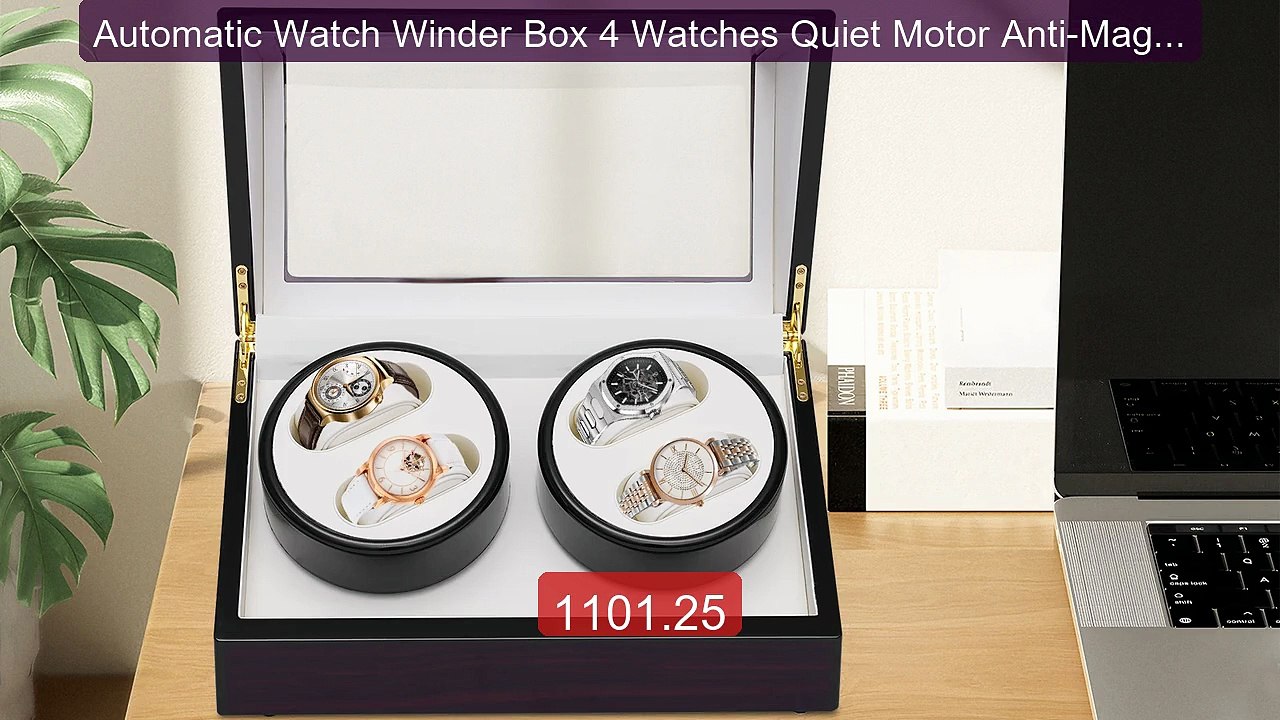 Automatic Watch Winder Box 4 Watches Quiet Motor Anti-Magnetic PU ... -- Best Deal 2026 | Shop Now!