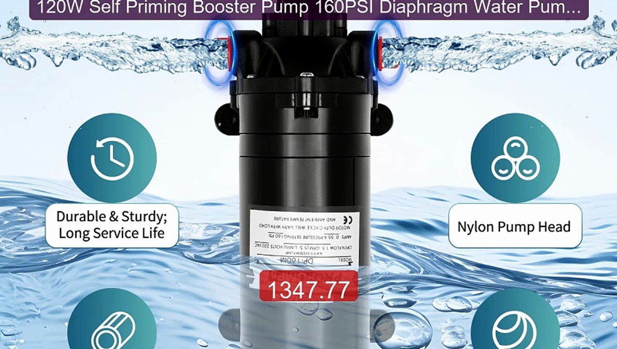 120W Self Priming Booster Pump 160PSI Diaphragm Water Pump 5.1... -- Hot Deal 2026 | Limited Offer!