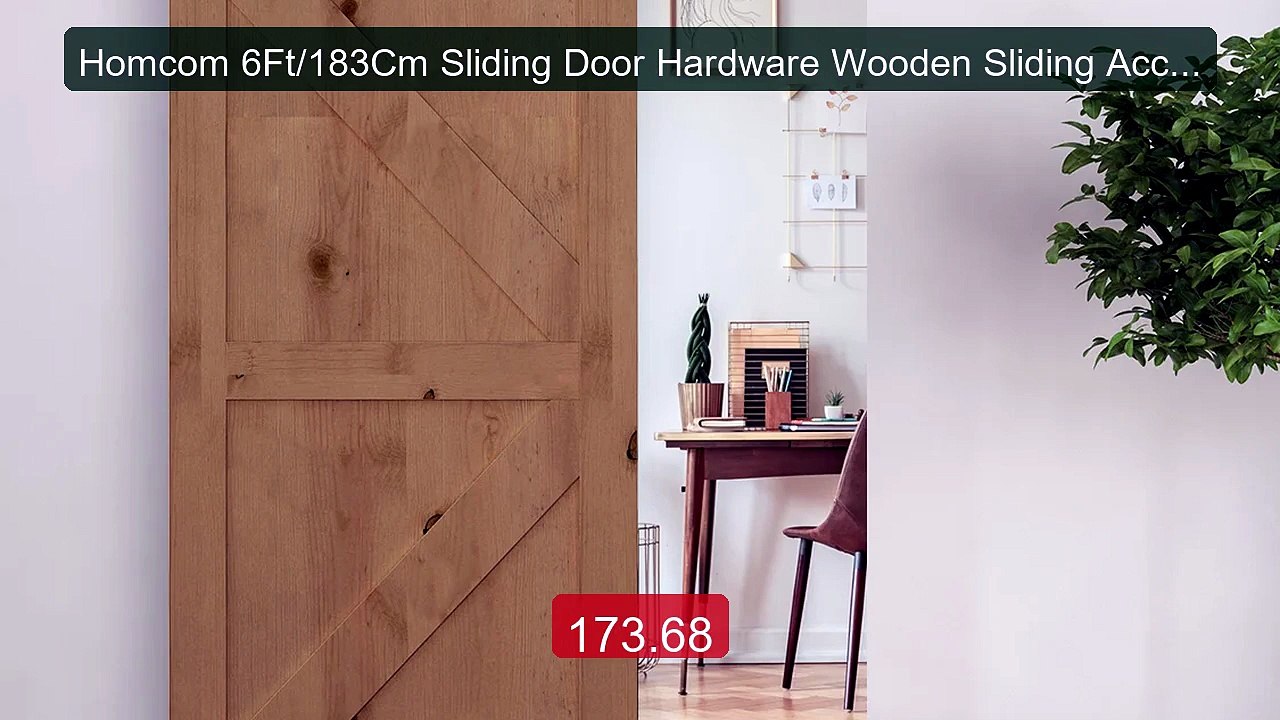 Homcom 6Ft/183Cm Sliding Door Hardware Wooden Sliding Accessory Kit... -- Top Rated 2026 | Buy Now!