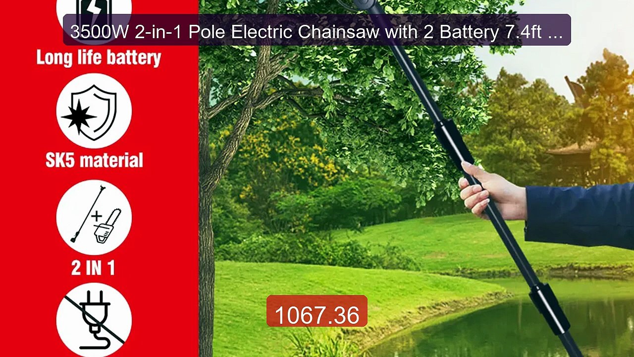 3500W 2-in-1 Pole Electric Chainsaw with 2 Battery 7.4ft Telescopi... -- Best Deal 2026 | Shop Now!