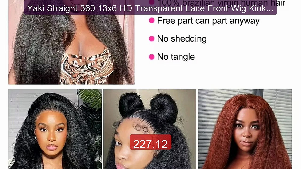 Yaki Straight 360 13x6 HD Transparent Lace Front Wig Kinky Str... -- Hot Deal 2026 | Limited Offer!