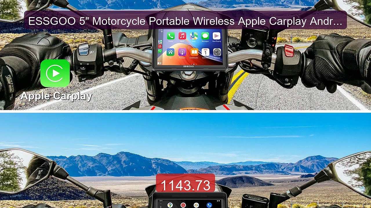 ESSGOO 5" Motorcycle Portable Wireless Apple Carplay Android A... -- Hot Deal 2026 | Limited Offer!