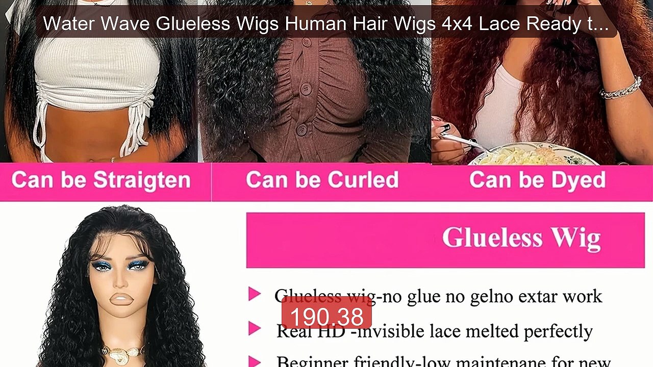 Water Wave Glueless Wigs Human Hair Wigs 4x4 Lace Ready to ... -- Top Pick 2026 | Unbeatable Price!