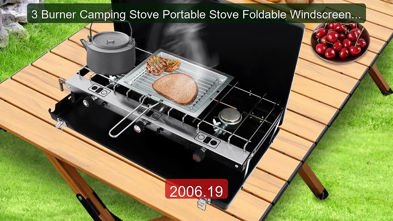 3 Burner Camping Stove Portable Stove Foldable Windscreen Des... -- Amazing Value 2026 | Must Have!