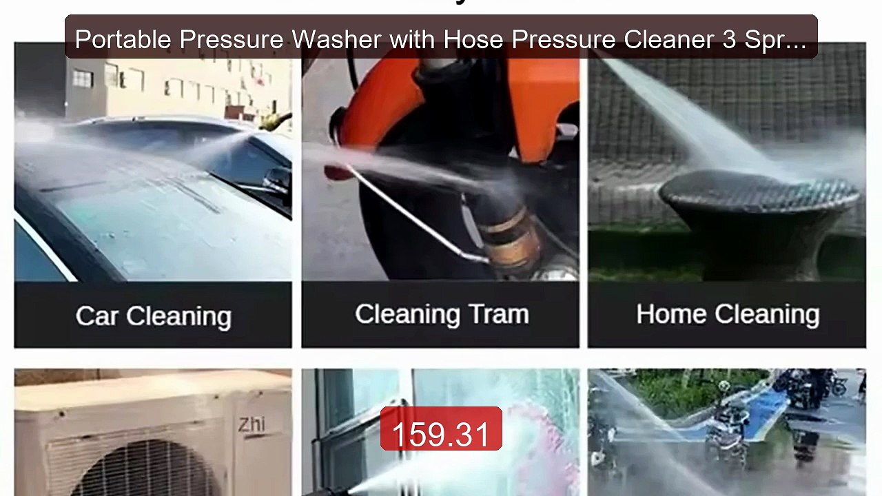 Portable Pressure Washer with Hose Pressure Cleaner 3 Spray... -- Top Pick 2026 | Unbeatable Price!