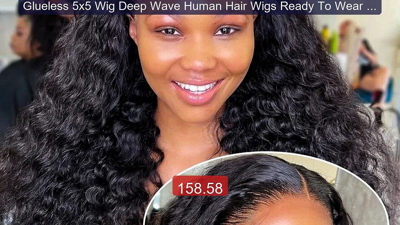 Glueless 5x5 Wig Deep Wave Human Hair Wigs Ready To Wear Pre ... -- Amazing Value 2026 | Must Have!