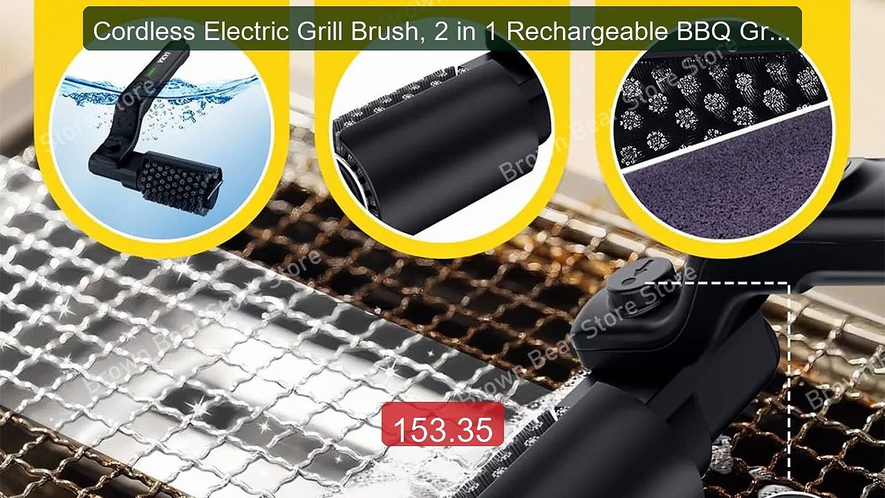 Cordless Electric Grill Brush, 2 in 1 Rechargeable BBQ Grill C... -- Hot Deal 2026 | Limited Offer!
