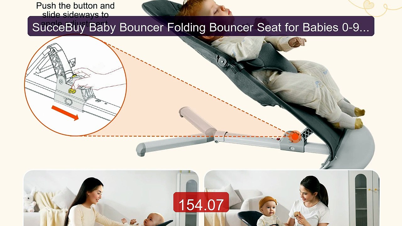 SucceBuy Baby Bouncer Folding Bouncer Seat for Babies 0-9 Mon... -- Amazing Value 2026 | Must Have!