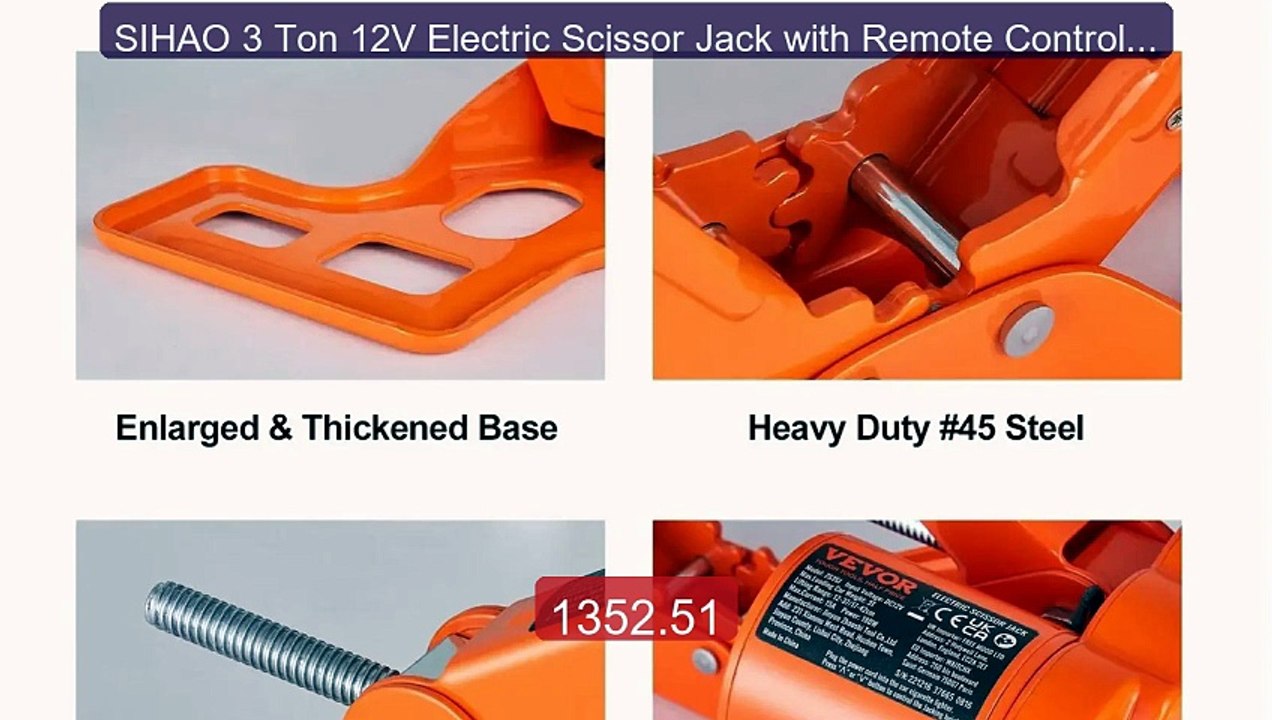 SIHAO 3 Ton 12V Electric Scissor Jack with Remote Control -... -- Top Pick 2026 | Unbeatable Price!
