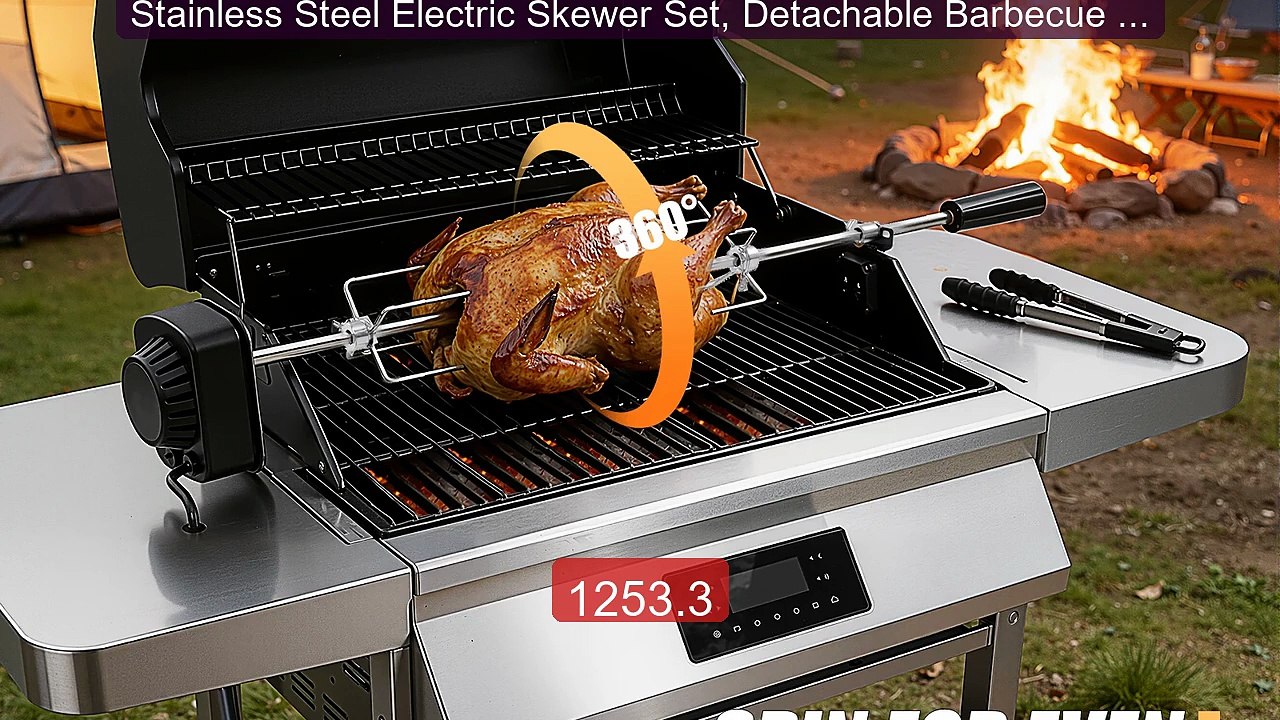 Stainless Steel Electric Skewer Set, Detachable Barbecue Grill... -- Hot Deal 2026 | Limited Offer!
