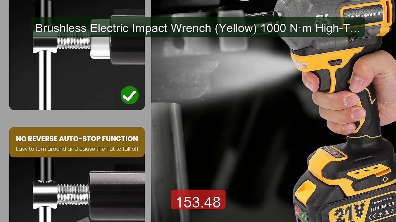 Brushless Electric Impact Wrench (Yellow) 1000 N·m High-Tor... -- Top Pick 2026 | Unbeatable Price!