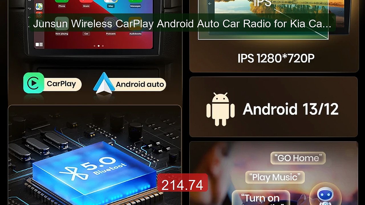 Junsun Wireless CarPlay Android Auto Car Radio for Kia Carens ... -- Best Buy 2026 | Great Quality!