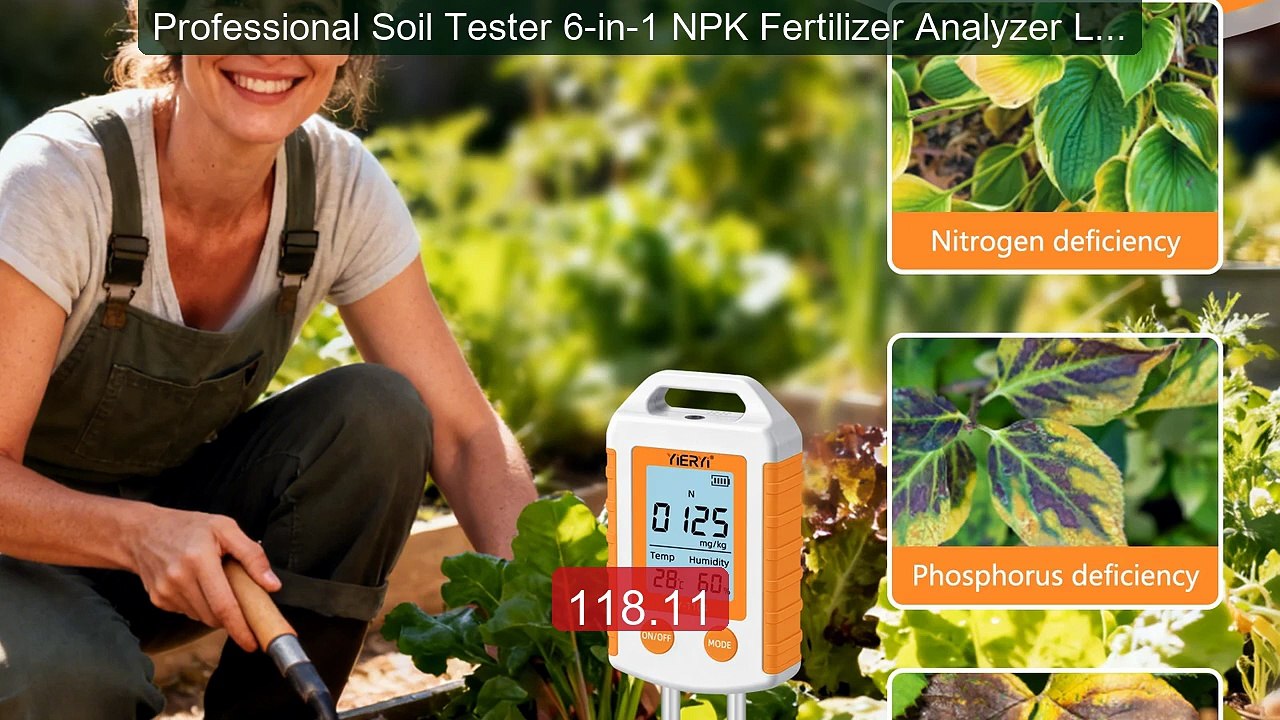 Professional Soil Tester 6-in-1 NPK Fertilizer Analyzer LCD Ba... -- Best Buy 2026 | Great Quality!