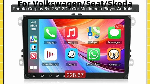 Podofo Carplay 6+128G 2Din Car Multimedia Player Android Auto ... Best Buy 2026 | Great Quality!
