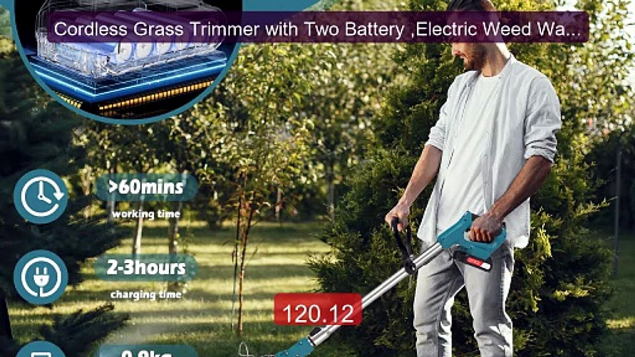 Cordless Grass Trimmer with Two Battery ,Electric Weed Wacker... -- Amazing Value 2026 | Must Have!