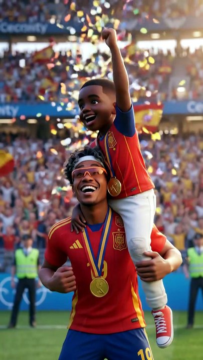 Lamine Yamal's Emotional Victory Celebration with His Younger Brother ❤️🏆 | AI Fan Recreation ⚽