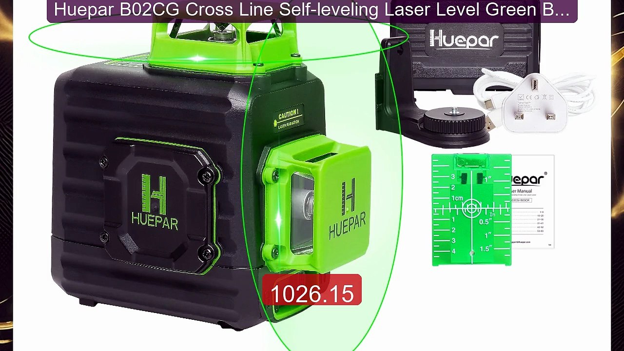 Huepar B02CG Cross Line Self-leveling Laser Level Green Beam L... -- Best Buy 2026 | Great Quality!