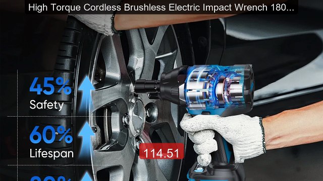 High Torque Cordless Brushless Electric Impact Wrench 1800N.M... Amazing Value 2026 | Must Have!