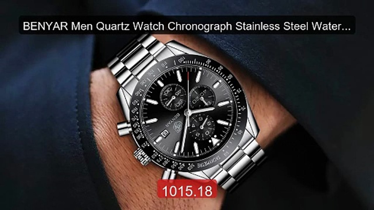 BENYAR Men Quartz Watch Chronograph Stainless Steel Waterproof Spo... -- Best Deal 2026 | Shop Now!