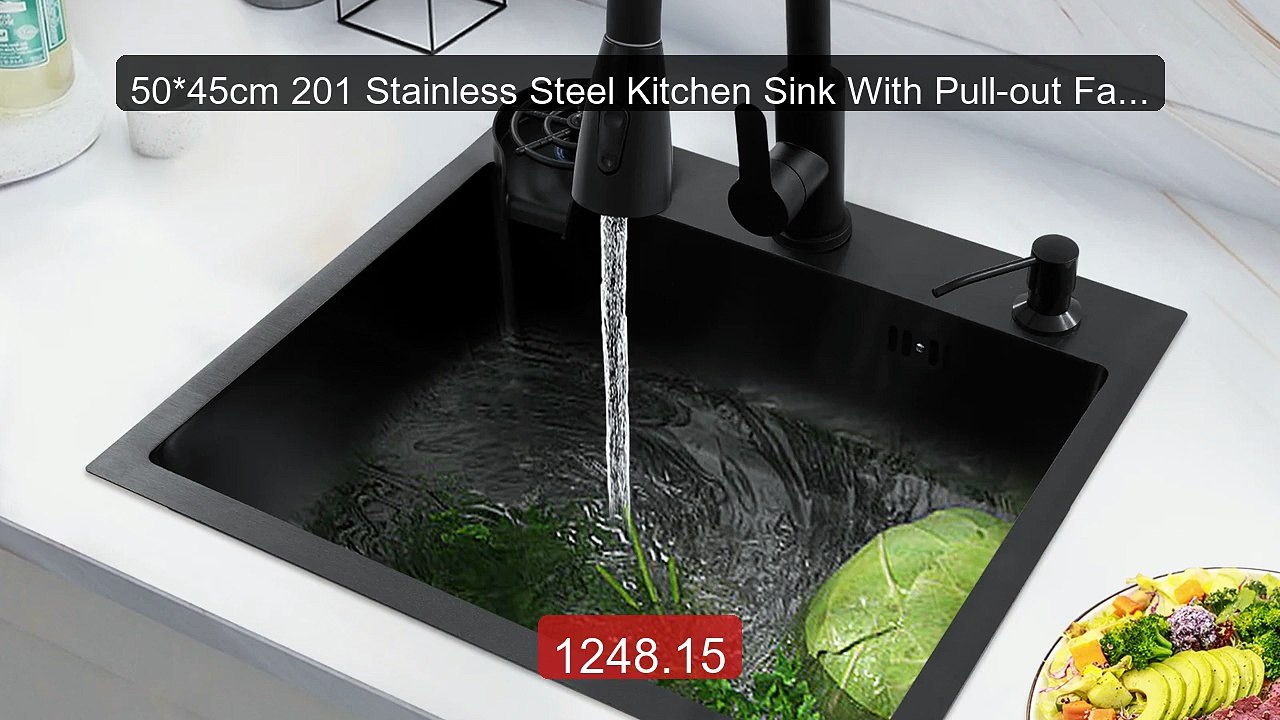 50*45cm 201 Stainless Steel Kitchen Sink With Pull-out Faucet,... -- Hot Deal 2026 | Limited Offer!