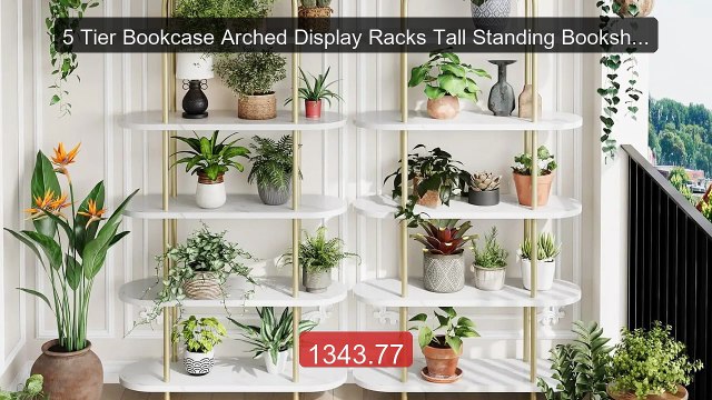 5 Tier Bookcase Arched Display Racks Tall Standing Bookshelf M... Hot Deal 2026 | Limited Offer!