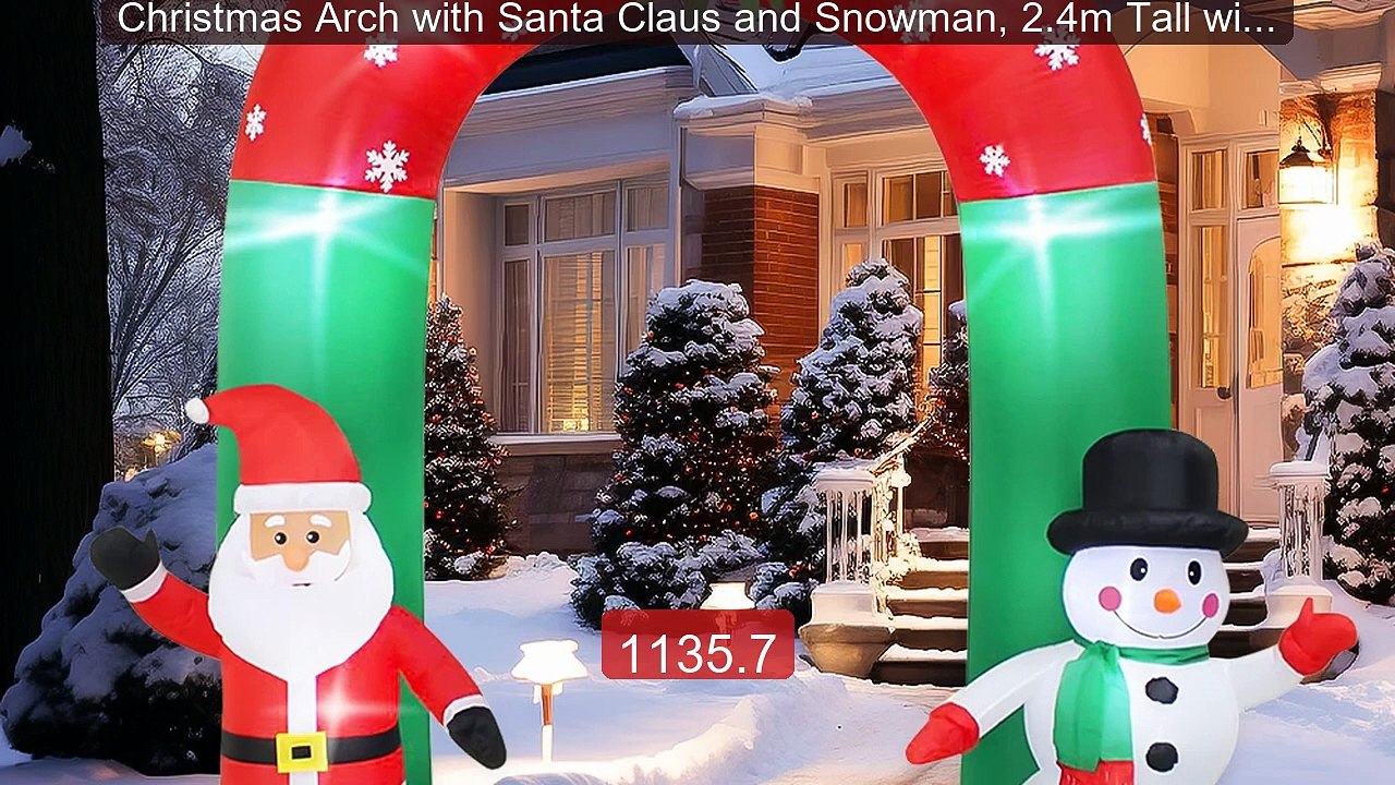 Christmas Arch with Santa Claus and Snowman, 2.4m Tall with LE... -- Best Buy 2026 | Great Quality!