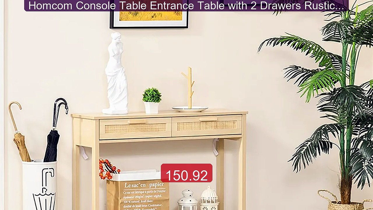 Homcom Console Table Entrance Table with 2 Drawers Rustic Styl... -- Hot Deal 2026 | Limited Offer!