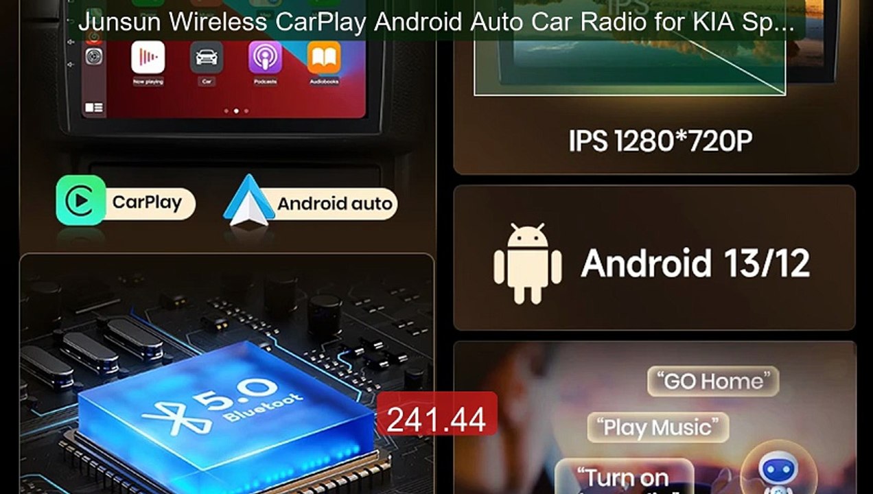 Junsun Wireless CarPlay Android Auto Car Radio for KIA Spor... -- Top Pick 2026 | Unbeatable Price!