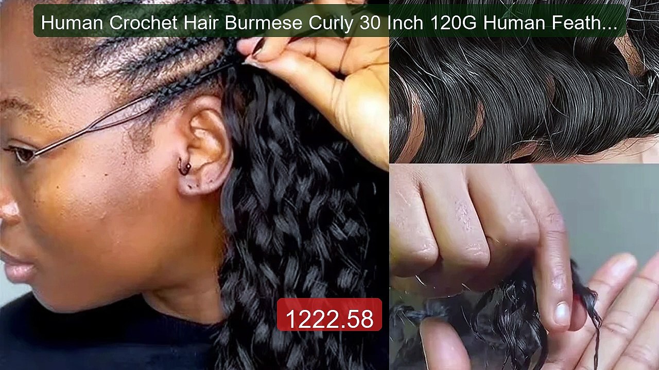 Human Crochet Hair Burmese Curly 30 Inch 120G Human Feather-Li... -- Hot Deal 2026 | Limited Offer!