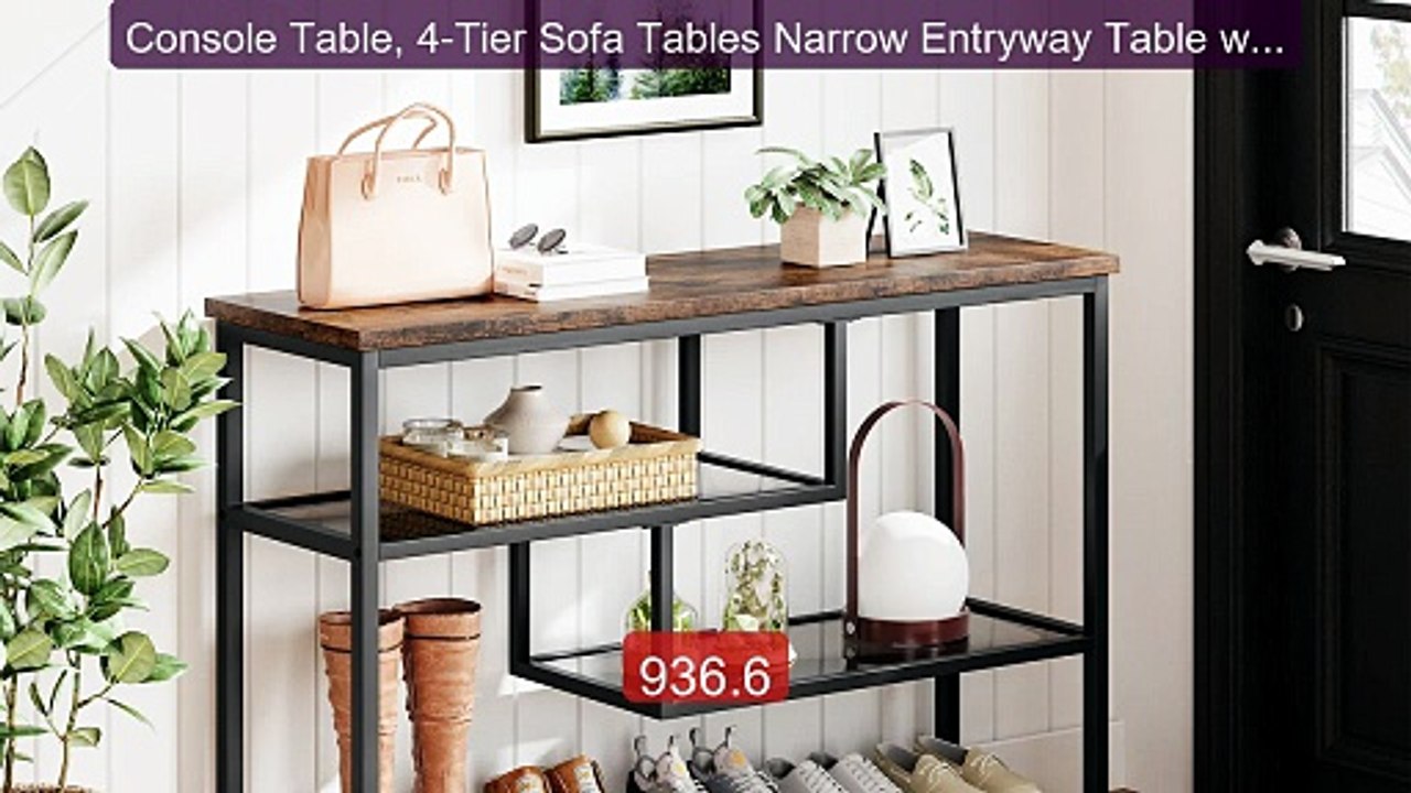 Console Table, 4-Tier Sofa Tables Narrow Entryway Table with G... -- Best Buy 2026 | Great Quality!