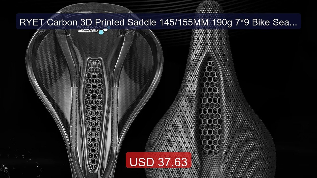 RYET Carbon 3D Printed Saddle 145/155MM 190g 7*9 Bike Seating For M... -- Top Rated 2026 | Buy Now!