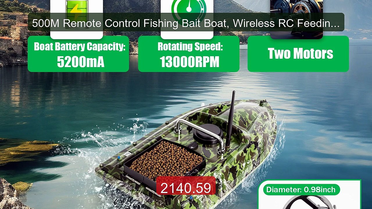 500M Remote Control Fishing Bait Boat, Wireless RC Feeding Sh... -- Amazing Value 2026 | Must Have!