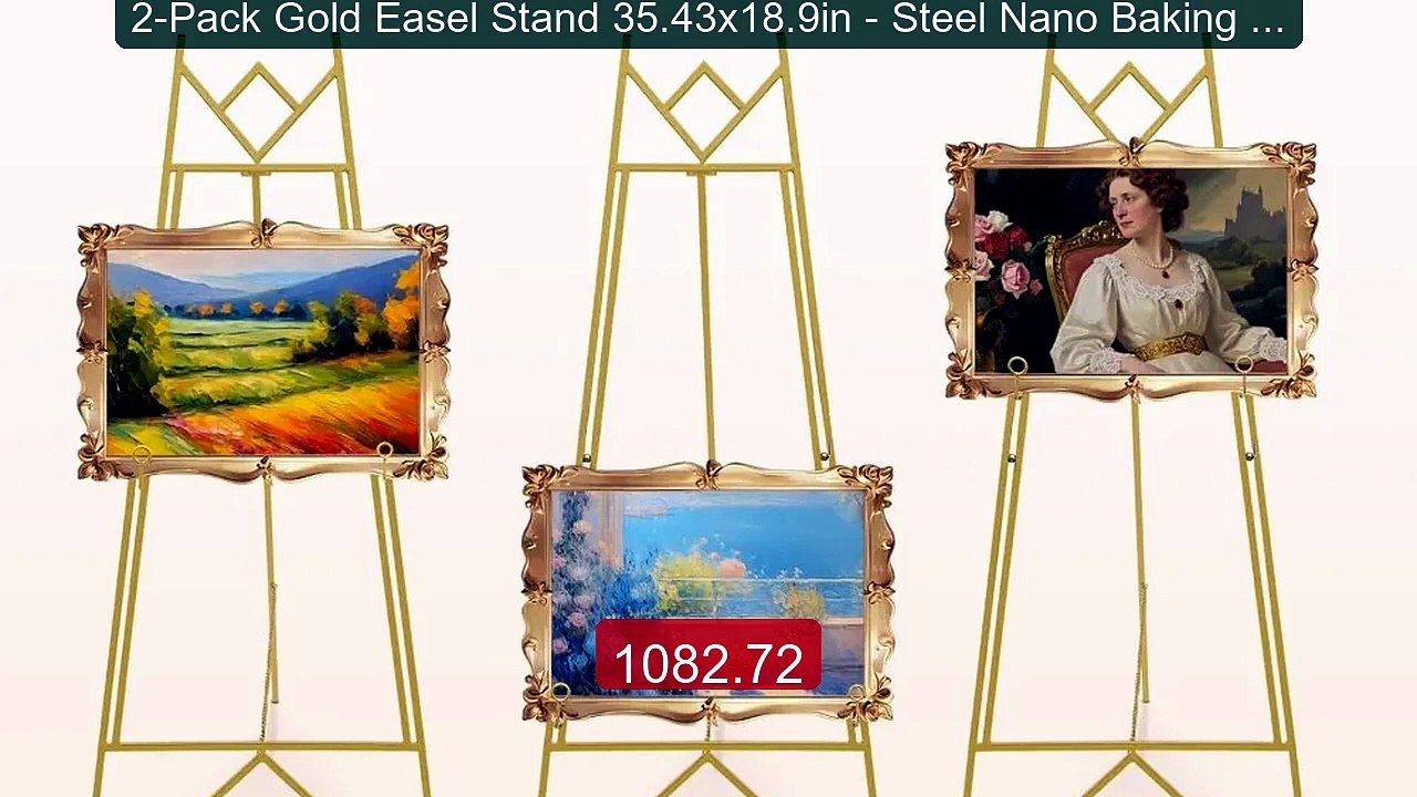 2-Pack Gold Easel Stand 35.43x18.9in - Steel Nano Baking Paint, Ad... -- Best Deal 2026 | Shop Now!