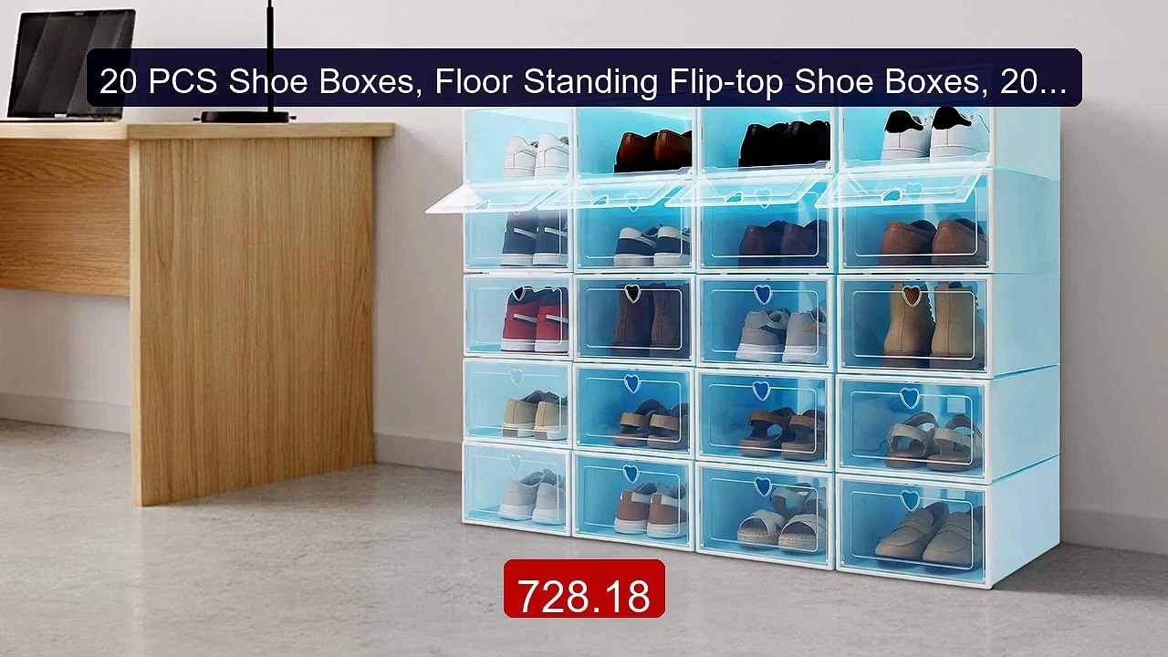 20 PCS Shoe Boxes, Floor Standing Flip-top Shoe Boxes, 20 PCS ... -- Best Buy 2026 | Great Quality!