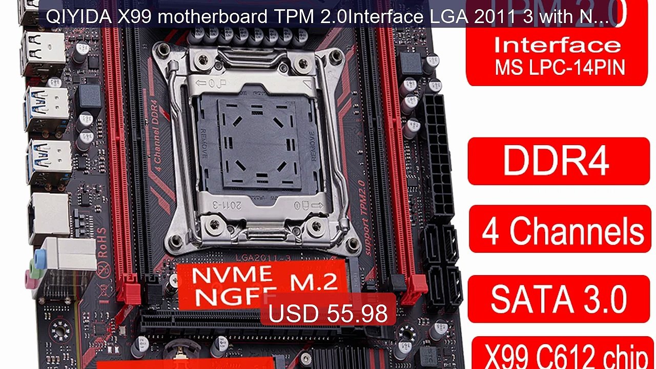 QIYIDA X99 motherboard TPM 2.0Interface LGA 2011 3 with NVME N... -- Hot Deal 2026 | Limited Offer!