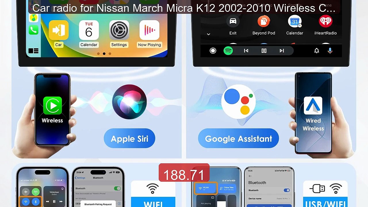 Car radio for Nissan March Micra K12 2002-2010 Wireless Carplay An... -- Best Deal 2026 | Shop Now!