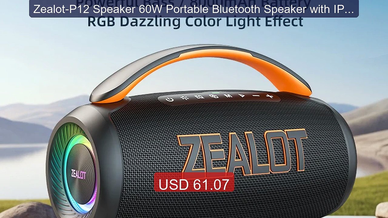 Zealot-P12 Speaker 60W Portable Bluetooth Speaker with IPX6... -- Top Pick 2026 | Unbeatable Price!
