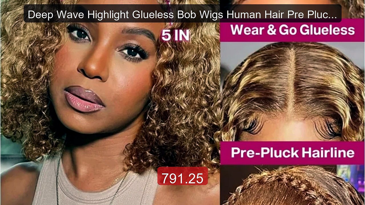 Deep Wave Highlight Glueless Bob Wigs Human Hair Pre Plucked Pre Cu... -- Top Rated 2026 | Buy Now!