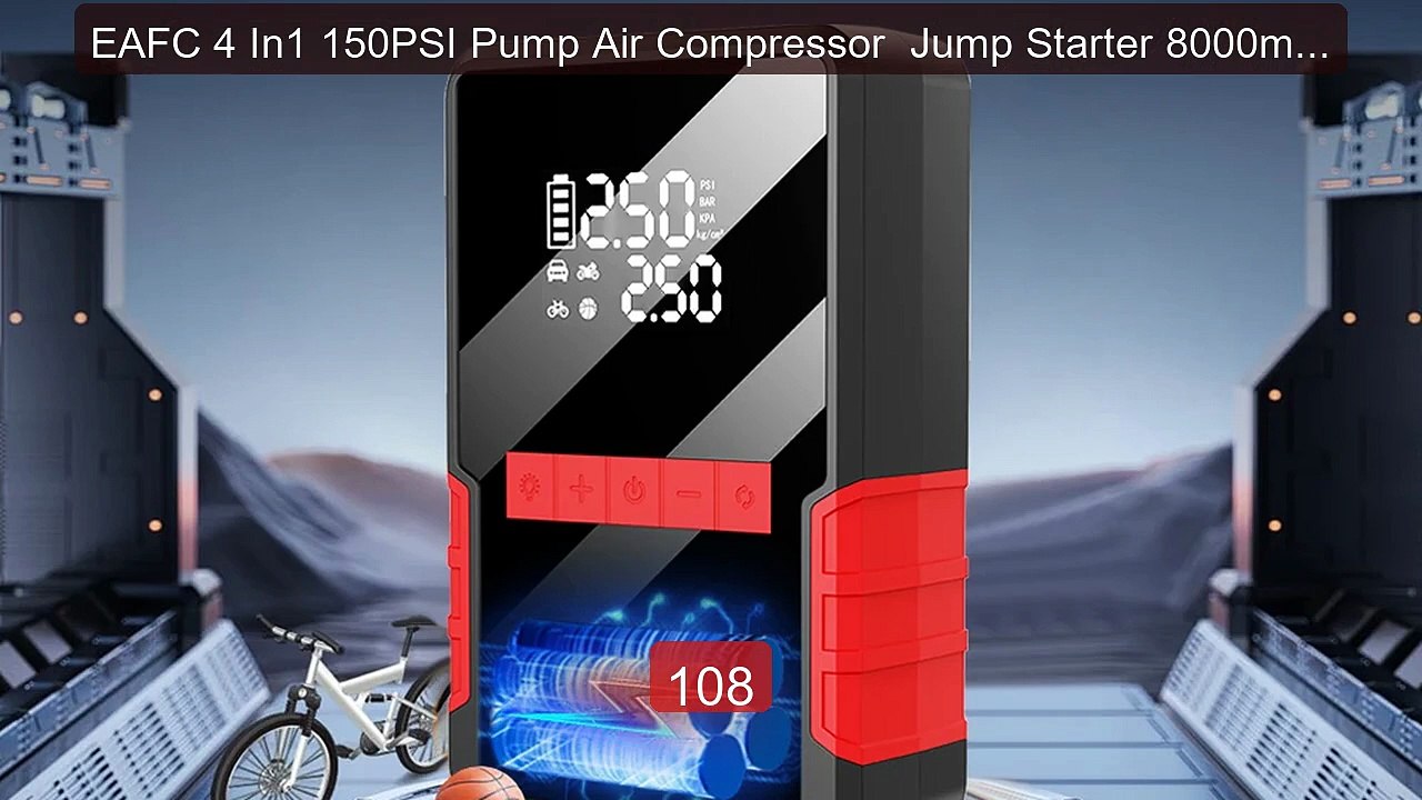 EAFC 4 In1 150PSI Pump Air Compressor  Jump Starter 8000mAh Po... -- Best Buy 2026 | Great Quality!