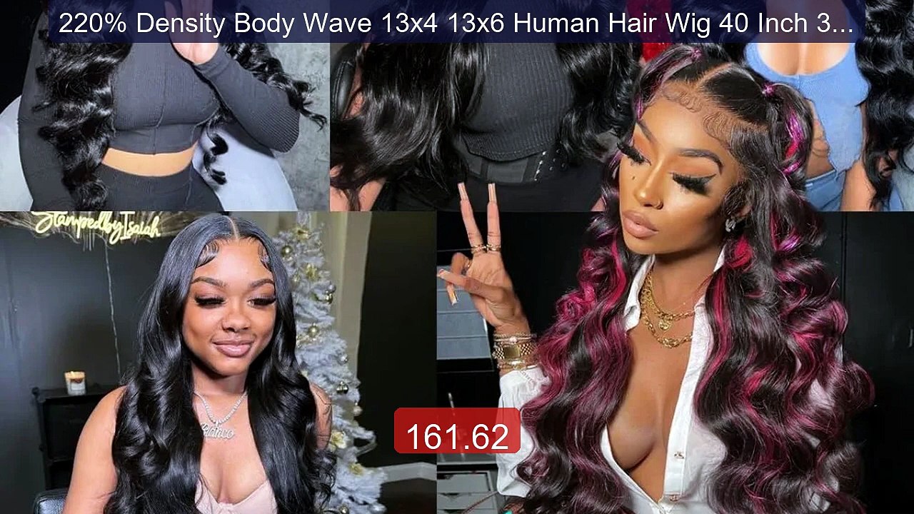 220% Density Body Wave 13x4 13x6 Human Hair Wig 40 Inch 360 HD Tran... -- Top Rated 2026 | Buy Now!
