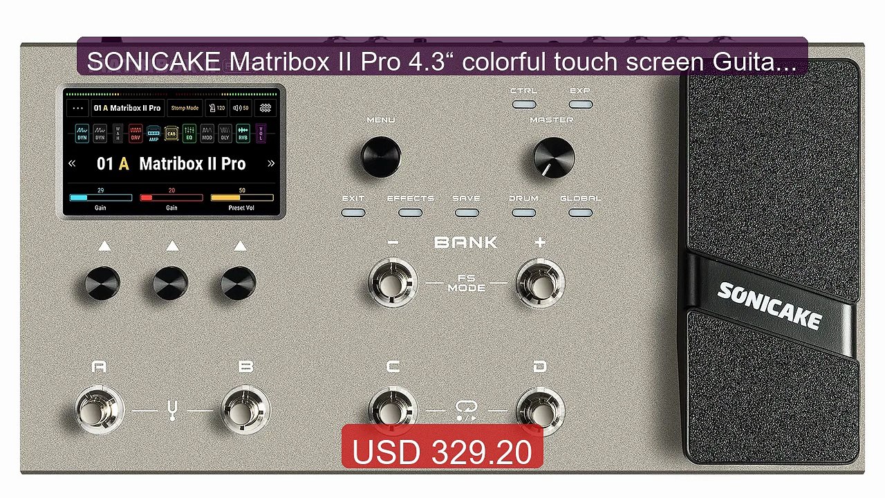 SONICAKE Matribox II Pro 4.3“ colorful touch screen Guitar Bas... -- Hot Deal 2026 | Limited Offer!