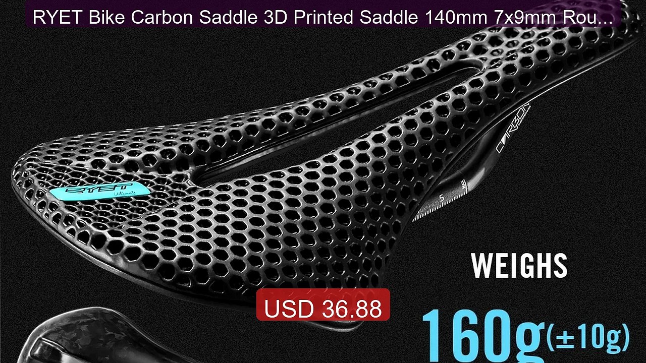 RYET Bike Carbon Saddle 3D Printed Saddle 140mm 7x9mm Round R... -- Amazing Value 2026 | Must Have!