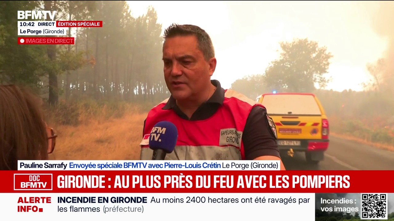 Incendie en Gironde: les pompiers combattent les reprises de feu