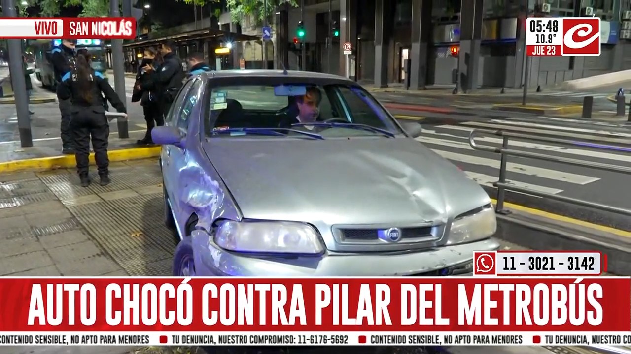 Impresionante choque en el centro porteño: hay un herido