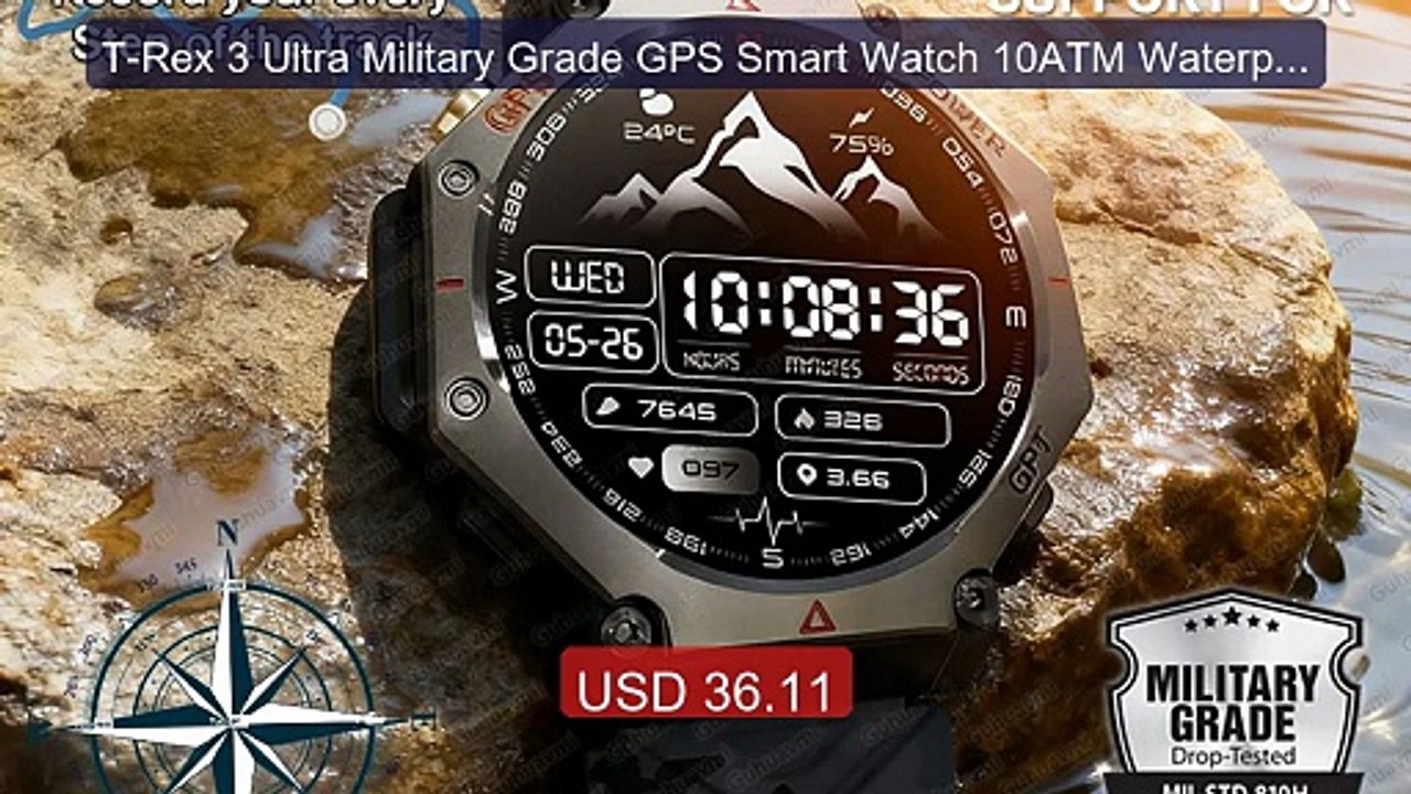 T-Rex 3 Ultra Military Grade GPS Smart Watch 10ATM Waterproof ... -- Hot Deal 2026 | Limited Offer!